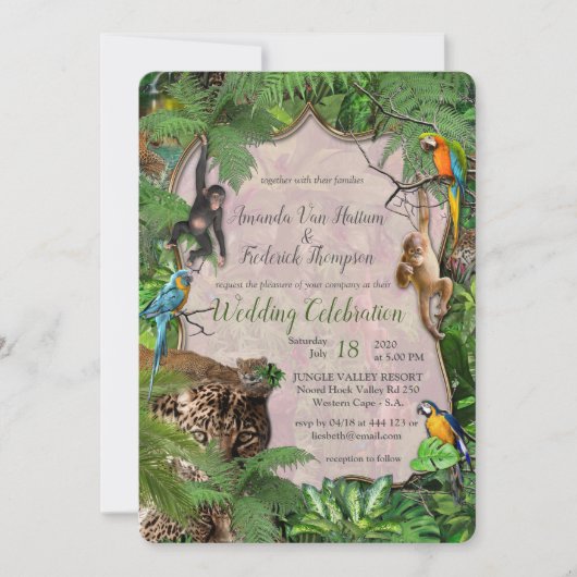 Joyful African Jungle Einladung (Vorderseite)