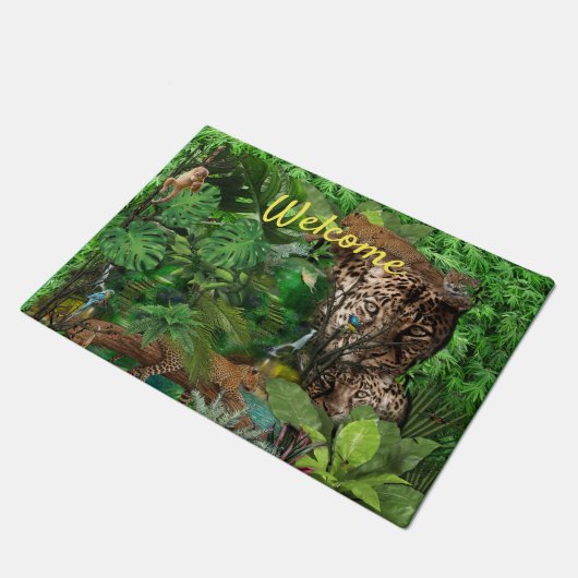 Joyful African Jungle Fußmatte (Schrägansicht)