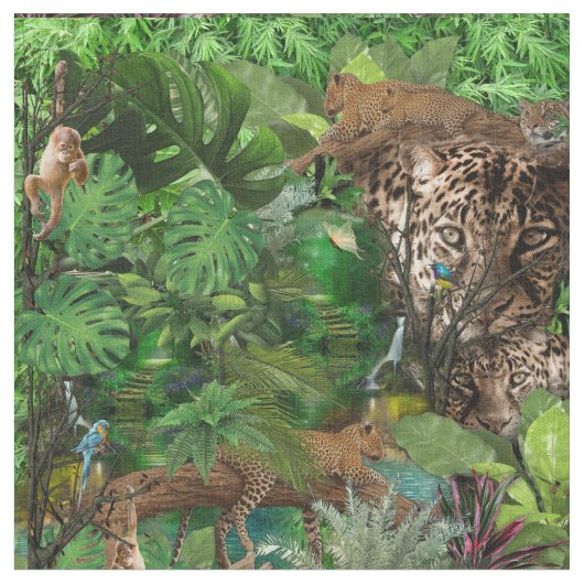 Joyful African Jungle Stoff (Nahaufnahme)