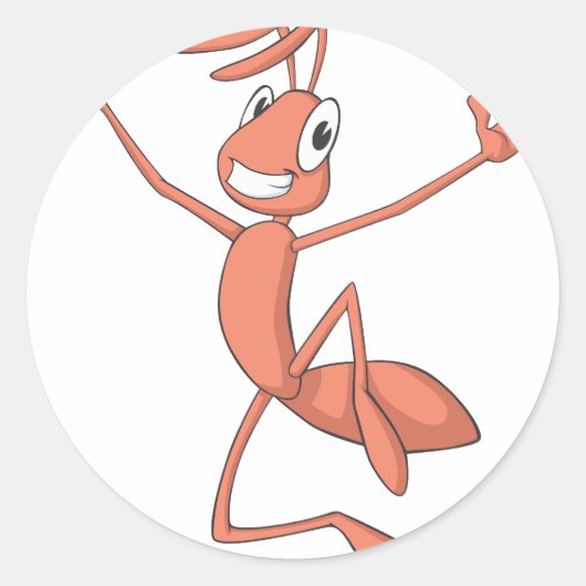 Joyful Ant Runder Aufkleber (Vorderseite)