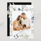 Joyful Arctic Winter Botanisches Foto Feiertagskarte (Vorne/Hinten)