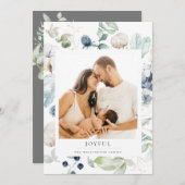 Joyful Arctic Winter Botanisches Foto Feiertagskarte (Vorne/Hinten)