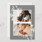 Joyful Arctic Winter Botanisches Foto Feiertagskarte (Rückseite)