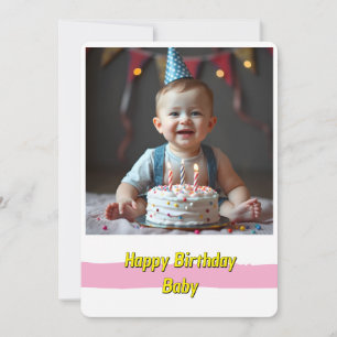 Joyful Baby Birthday Card - Sofortdownload Einladung