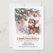 Joyful baby deer watercolor Christmas invite digit Einladung (Vorderseite)