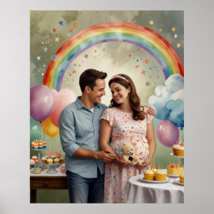 Joyful Baby Dusche mit Mama und Vater Poster