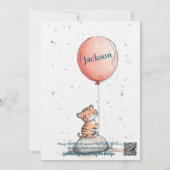 Joyful Ballon Geburtstag mit Adortable Tiger Einladung (Rückseite)