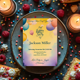 Joyful Ballon Geburtstag mit Adortable Tiger Einladung