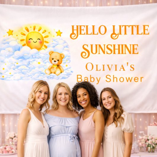 Joyful Bear Baby Shower Party Decor Backdrops Banner