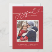 Joyful Beginning Weihnachtsschwangerschaft Ankündi Feiertagskarte (Vorderseite)