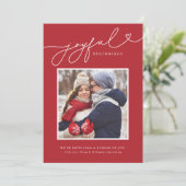 Joyful Beginning Weihnachtsschwangerschaft Ankündi Feiertagskarte (Stehend Vorderseite)