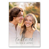 Joyful Beige Romantic Photo Tischnummer (Vorderseite)