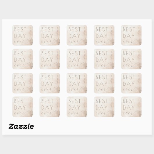 Joyful Beige Watercolor Wedding Sticker (Blatt)