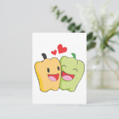 Joyful Bell Pepper Lovers Postkarte (Stehend Vorderseite)