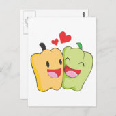 Joyful Bell Pepper Lovers Postkarte (Vorne/Hinten)