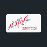 Joyful Berry Christmas Address Label Adressaufkleber<br><div class="desc">Joyful Berry Christmas Address Label</div>