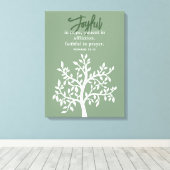 Joyful Bible Verse and Simple Tree Leinwanddruck (Insitu (Holzboden))