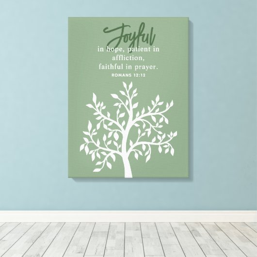 Joyful Bible Verse and Simple Tree Leinwanddruck (Insitu (Holzboden))