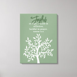 Joyful Bible Verse and Simple Tree Leinwanddruck