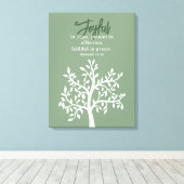 Joyful Bible Verse and Simple Tree Leinwanddruck (Insitu (Holzboden))