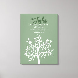Joyful Bible Verse and Simple Tree Leinwanddruck