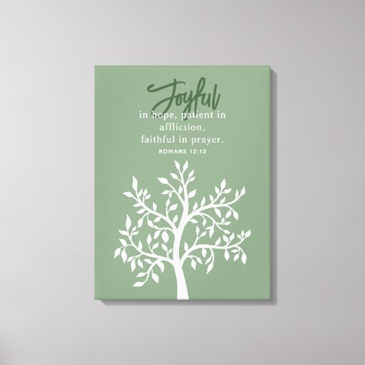 Joyful Bible Verse and Simple Tree Leinwanddruck (Vorderseite)