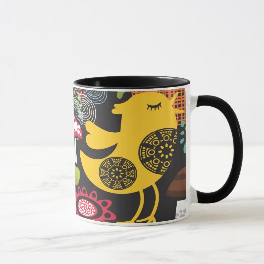 Joyful Birds in a Colorful Garden Mug Tasse (Rechts)