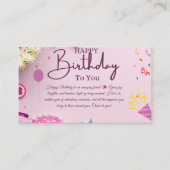 Joyful Birthday wünscht Visitenkarte (Vorderseite)