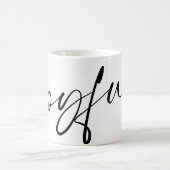 Joyful Black Calligraphy Name White Kaffeetasse (Mittel)