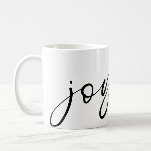 Joyful Black Calligraphy Name White Kaffeetasse (Links)