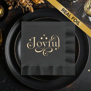 Joyful Black Foil Napkin Servietten Mit Folie