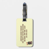 Joyful Black Labrador Retriever Dog Gepäckmarke Gepäckanhänger (Rückseite vertikal)