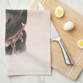 Joyful Black Labrador Retriever Dog Küchentuch (Viertel Falte)