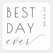 Joyful Black Typographic Quadratischer Aufkleber (Vorderseite)