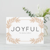 Joyful Blätter Paper Holiday Card Feiertagskarte (Stehend Vorderseite)