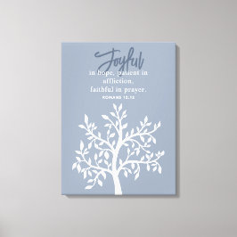 Joyful Blue Bible Verse und einfache Bäume Leinwanddruck