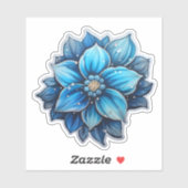 Joyful Blue Blume Holiday Sticker (Blatt)