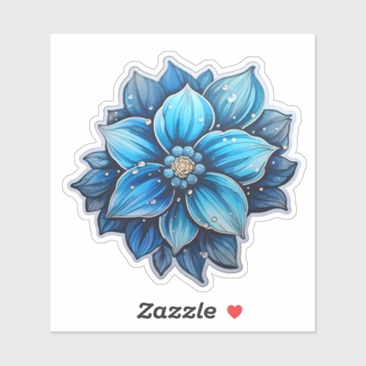 Joyful Blue Blume Holiday Sticker (Blatt)