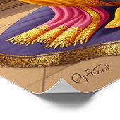 Joyful Blue Classic Bala Krishna Pot Art Design Poster (Ecke)