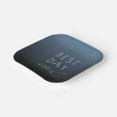 Joyful Blue Gradient Wedding Plates Pappteller (Gewinkelt)