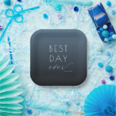 Joyful Blue Minimalist Celebration Pappteller (Party)