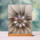 Joyful Blume Abstrakt Beige Brown Fraktal Acrylschild (Neutral)