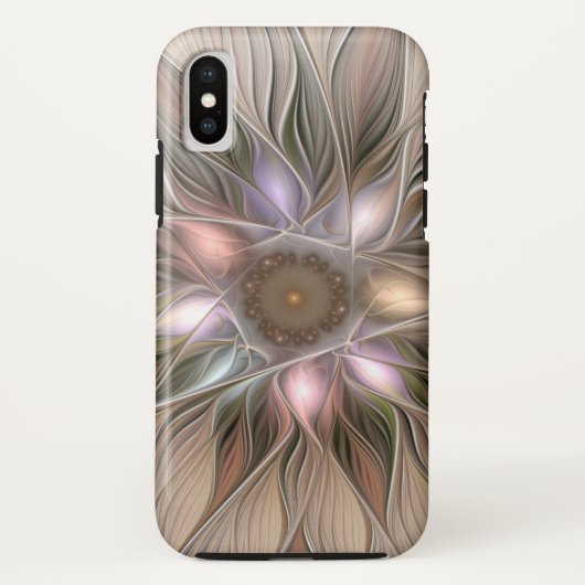 Joyful Blume Abstrakt Beige Brown Fraktal Case-Mate iPhone Hülle (Rückseite)
