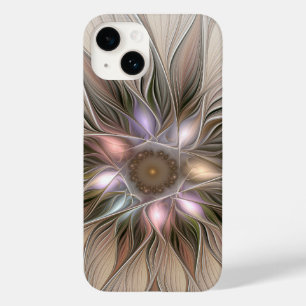Joyful Blume Abstrakt Beige Brown Fraktal Case-Mate iPhone 14 Hülle