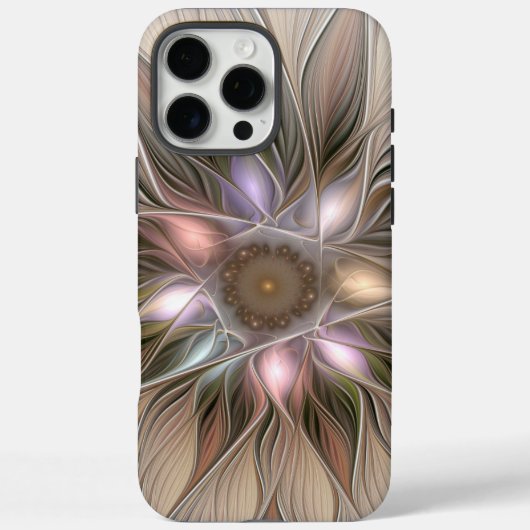 Joyful Blume Abstrakt Beige Brown Fraktal Case-Mate iPhone Hülle (Rückseite)