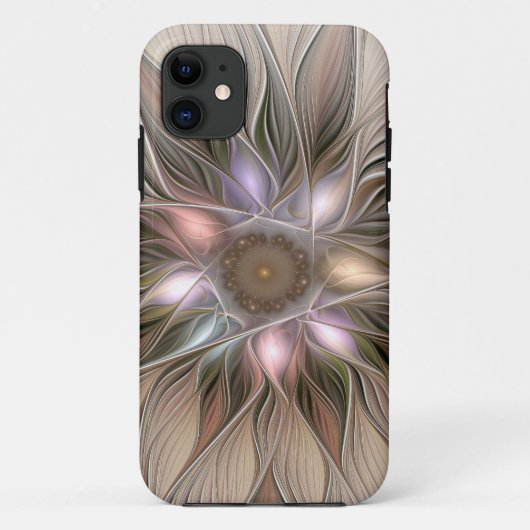 Joyful Blume Abstrakt Beige Brown Fraktal Case-Mate iPhone Hülle (Rückseite)