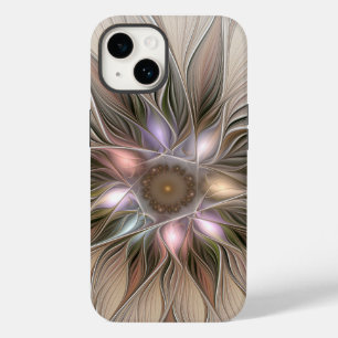 Joyful Blume Abstrakt Beige Brown Fraktal Case-Mate iPhone 14 Hülle