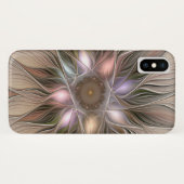 Joyful Blume Abstrakt Beige Brown Fraktal Case-Mate iPhone Hülle (Rückseite (Horizontal))