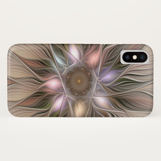 Joyful Blume Abstrakt Beige Brown Fraktal Case-Mate iPhone Hülle (Rückseite (Horizontal))