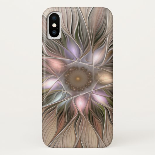Joyful Blume Abstrakt Beige Brown Fraktal Case-Mate iPhone Hülle (Rückseite)